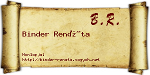 Binder Renáta névjegykártya