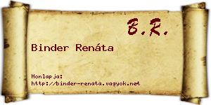 Binder Renáta névjegykártya